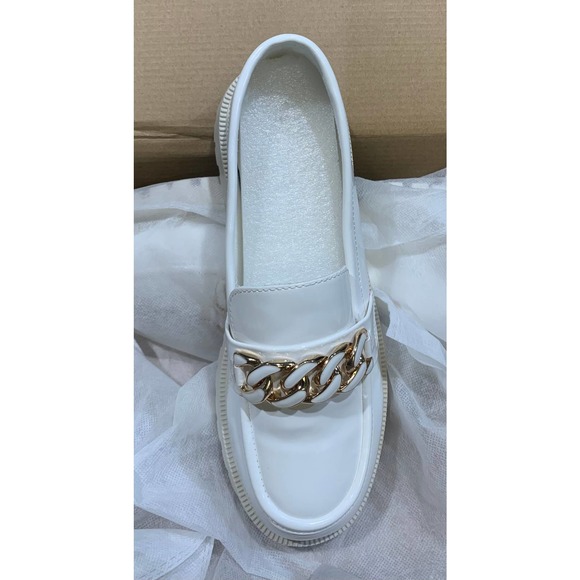 Chain Strap Platform Loafers (WHITE) Size 7 - Picture 5 of 5